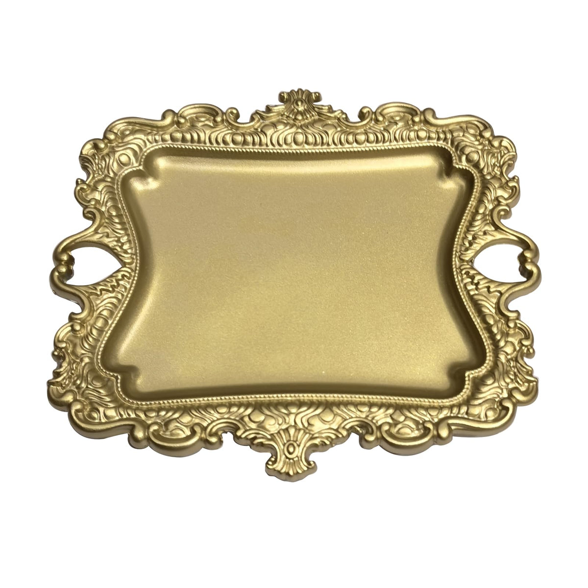 khtumeware 1 Pack Vintage Gold Jewelry Dish Brushed Gold Jewelry Trays ideal for holding jewelry rings and small trinkets.