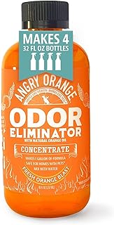 Angry Orange Pet Odor Eliminator 8 oz. bottle- Industrial Strength Pet Odor Remover - Makes (4) 32oz. Bottles - 1 Gallon - Neutralizes and Sanitizes Tough Pet Odors Fast