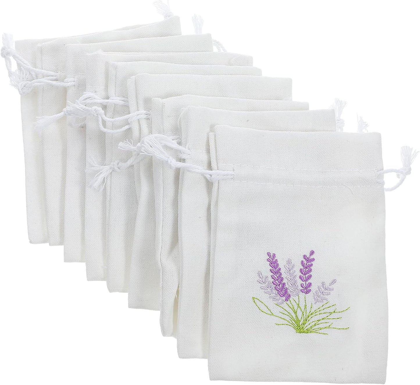 Kichvoe Sachet Bags Empty Cotton Drawstring Pouches 5.51X3.93In Refillable Lavender Sachet Bag for Home Fragrance Wedding Favor Jewelry Candy Storage Set of 10