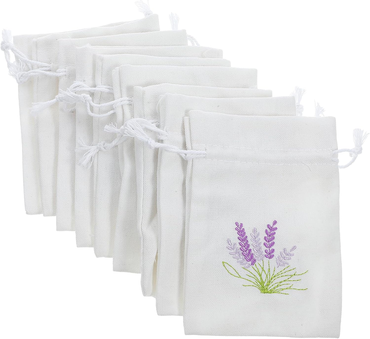 Kichvoe Sachet Bags Empty Cotton Drawstring Pouches 5.51X3.93In Refillable Lavender Sachet Bag for Home Fragrance Wedding Favor Jewelry Candy Storage Set of 10