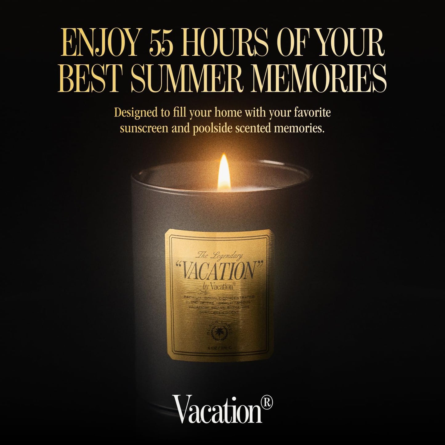 Vacation Coconut Vanilla Scented Soy Candle, 6 Ounces - Home Fragrance Candle, 50-Hour Burn, Gift for Women