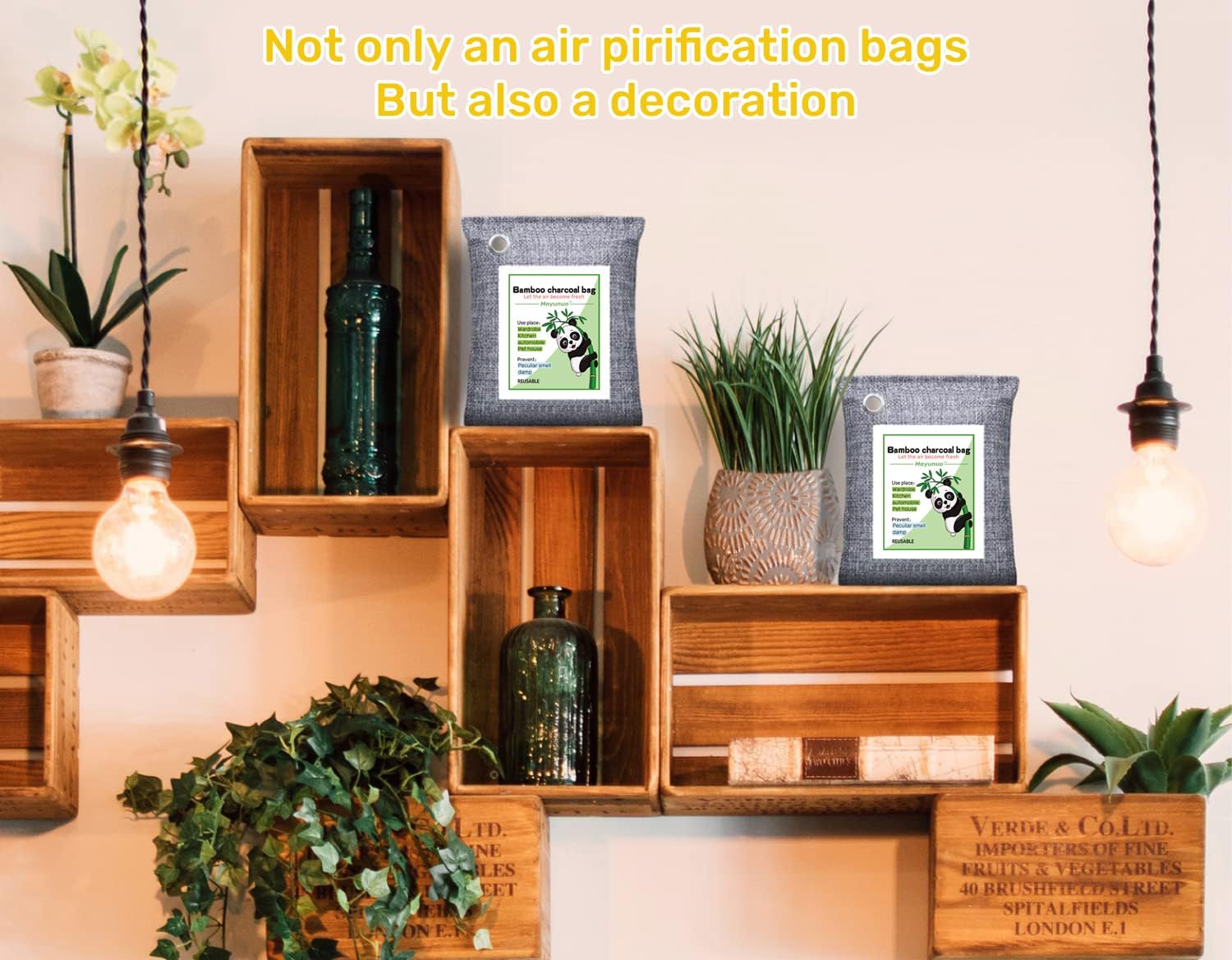 Activated Charcoal Odor Absorber for Strong Odor, Basement, Cars, Closets, Shoes, Smoke. 3 Pack Bamboo Charcoal Air Purifying Bags Deodorizer Odor Eliminator for Home