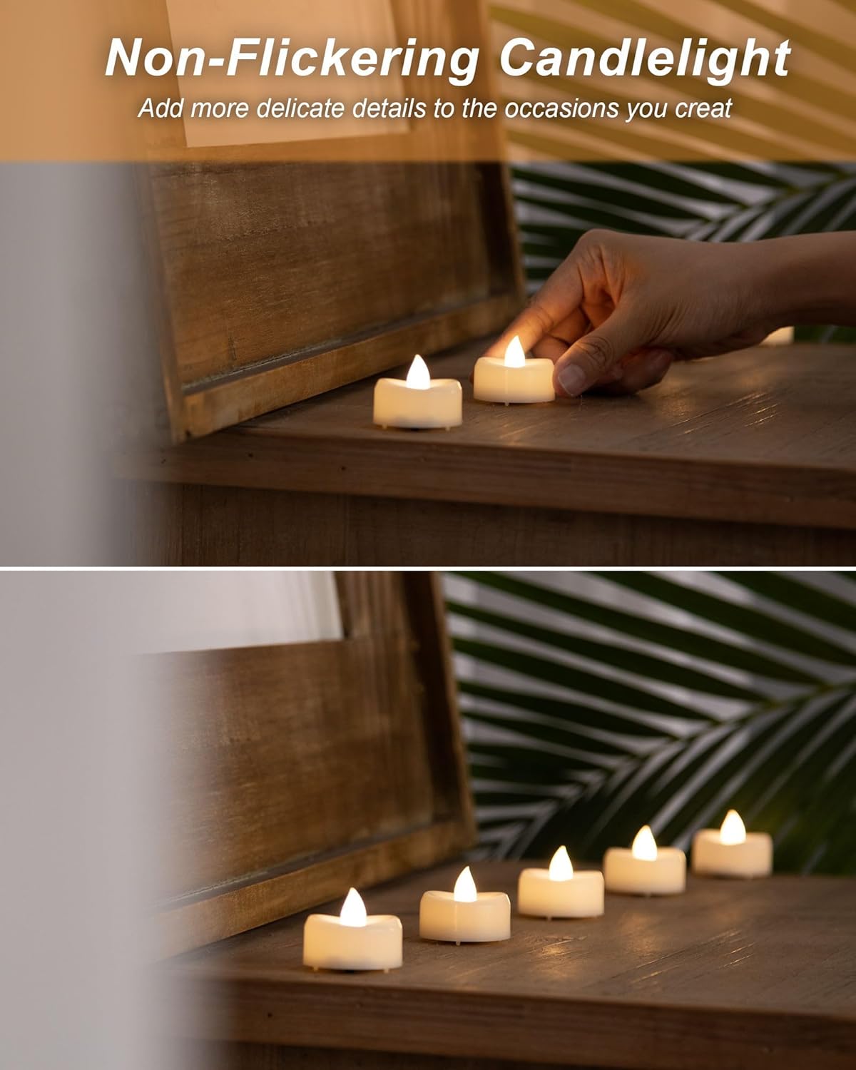 BEICHI Flameless Candles, 12/24/50/100/150 Pack Tea Lights Battery Operated, No Flickering Votive Candles LED Tea Lights for Halloween Christmas Wedding Home (12 Pack, Warm White)