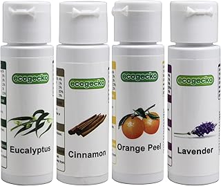 Ecogecko Fragrant Aroma Oil for Water Based Air Revitalizer Air Freshener, 4 Scent Pack (Cinnamon, Eucalyptus, Lavender and Orange Peel) 4x30ML