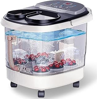 Foot Spa Bath Massager with Heat， Portable Foot Bath Basin with Heat Bubbles Red Light Temperature Control
