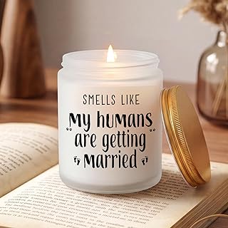MULCHUM Lavender Scented Soy Candle for Pet Lover Wedding Gifts, Natural Soy Wax Jar Candle, Bridal Shower Funny Engagement Gift for Women Couples Pet Owners, 7oz 45 Hours Long Lasting Burn
