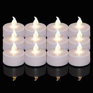 Battery Operated LED Tea Lights :100 Pack Flameless LED Flickering Candles Long Lasting 200+ Hours Electric Candle in Warm White Ideal for Party, Wedding, Birthday, Gifts and Home Decoration