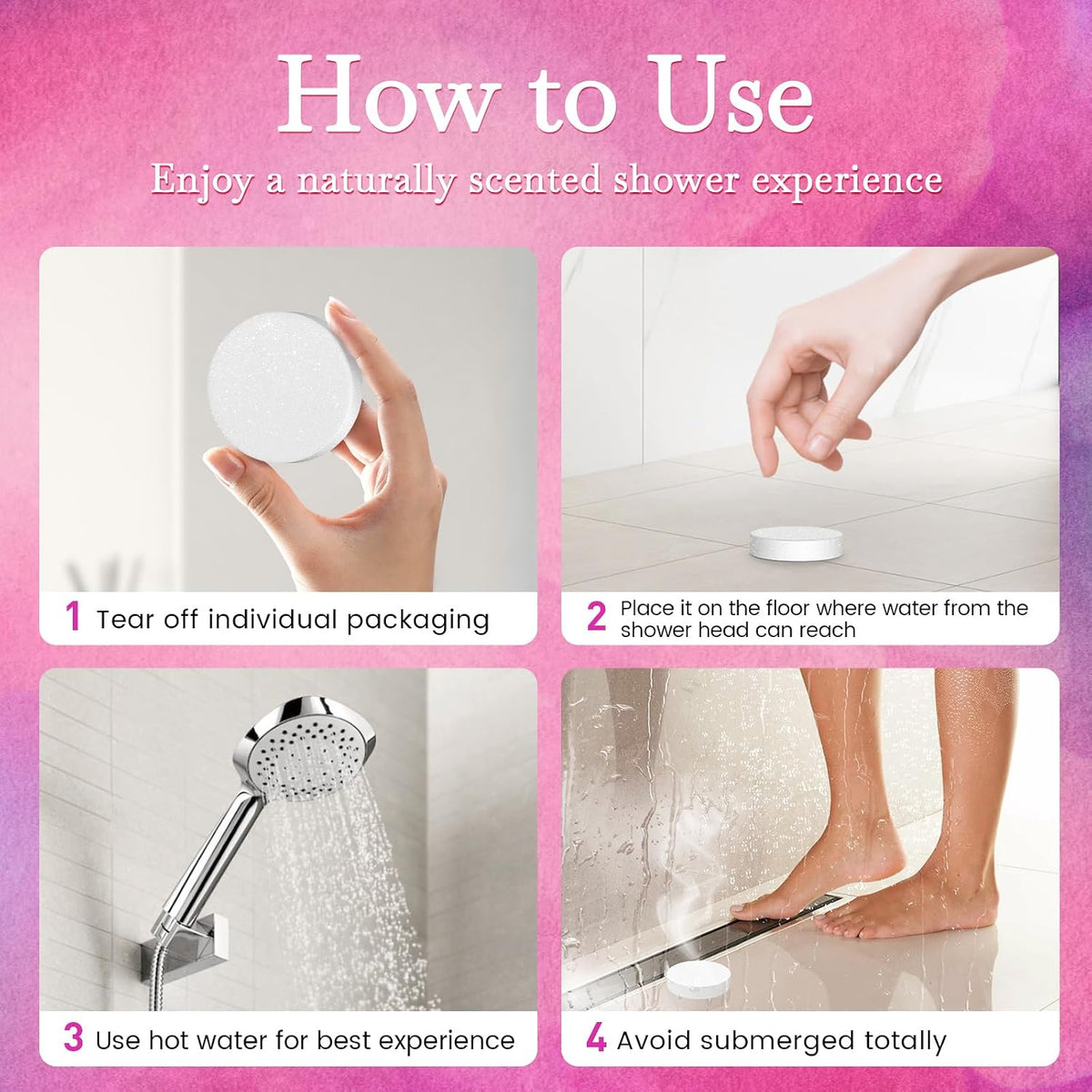 40PCS Shower Steamers Aromatherapy for Women or Men, 10 Scents Shower Bombs