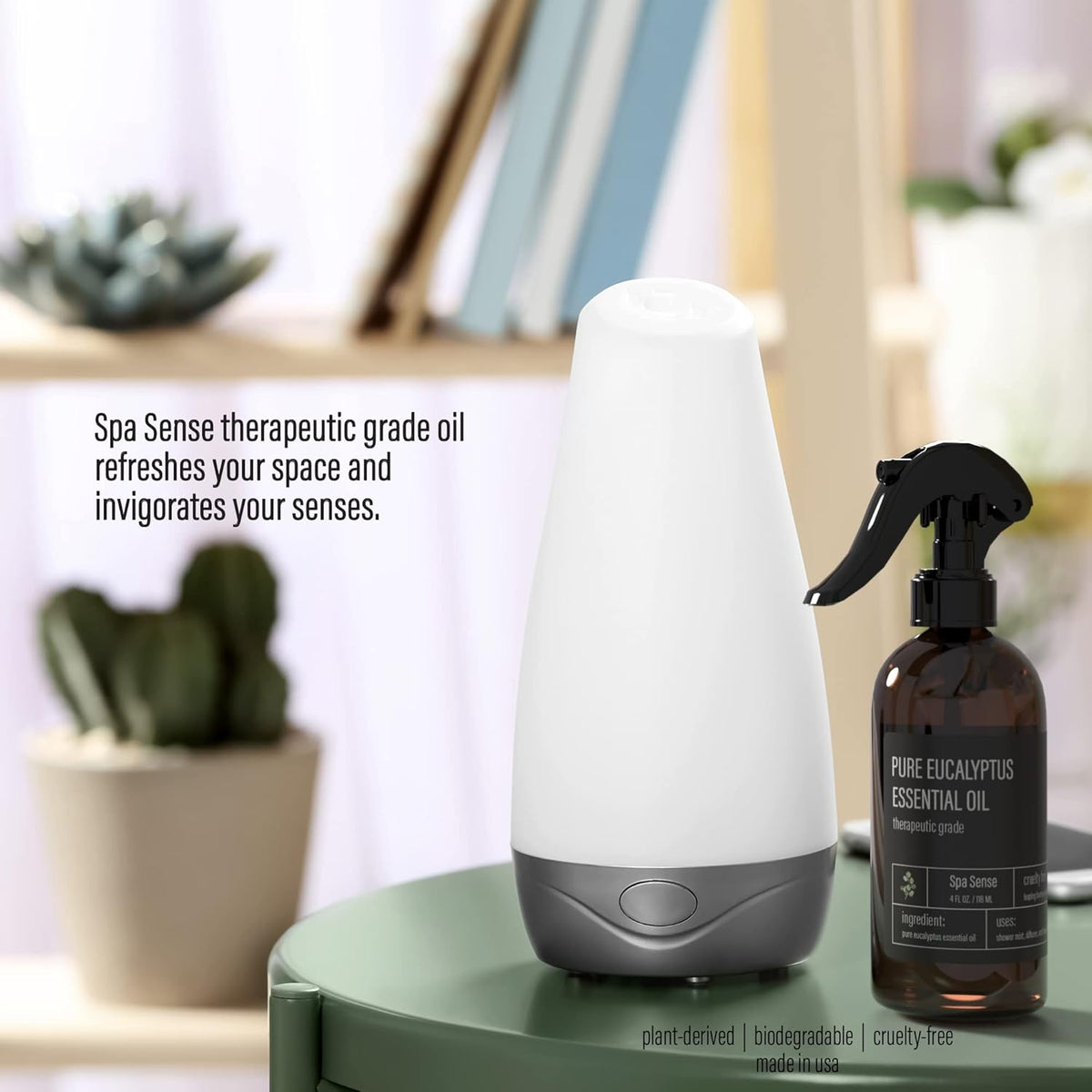 Spa Sense Pure Eucalyptus Oil Shower Mist and Steam Room Spray - 8 Ounce Premium Aromatherapy Eucalyptus Essential Oil Spray