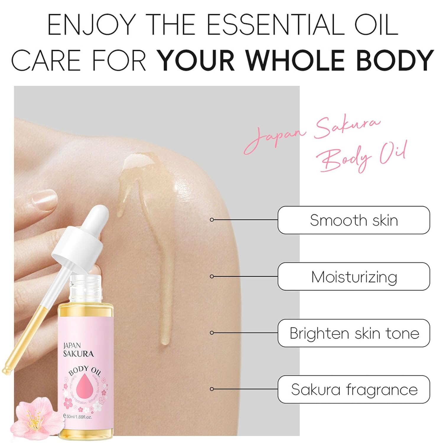 INSEEK Cherry Blossom Bath and Body Gift Set for Women, 9Pcs Bath Gift Sets, Home Bath Spa Gifts Set for Self Care, Christmas Birthday Gifts for Mom, Girlfriend, Sister, Female Friends