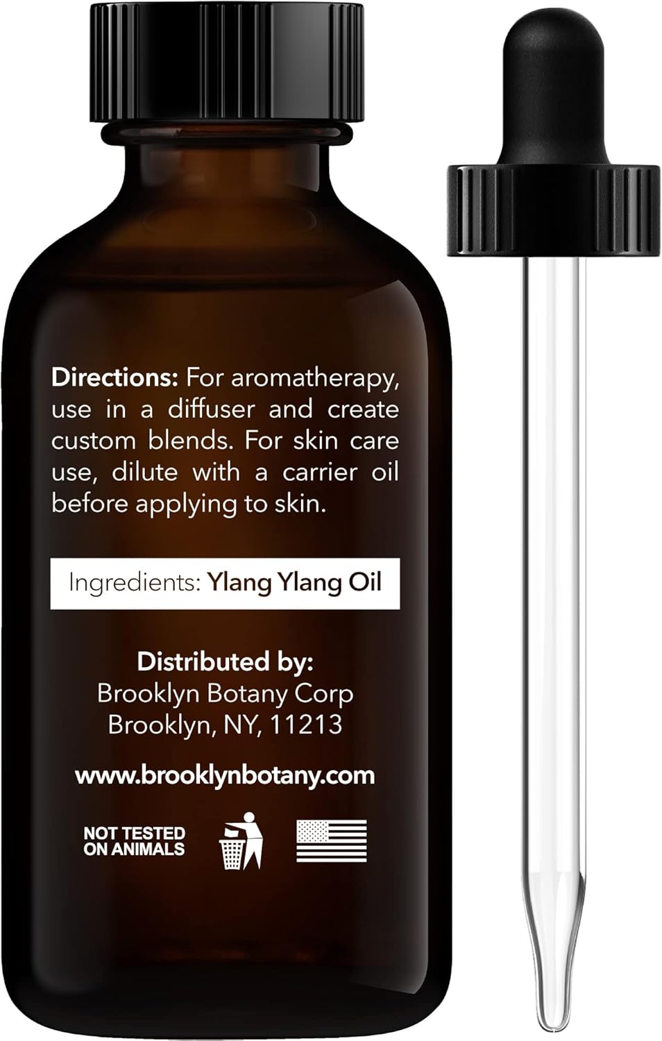 Brooklyn Botany Ylang Ylang Essential Oil - 100% Pure and Natural - Premium Grade Oil with Dropper - for Aromatherapy and Diffuser - 1 Fl Oz