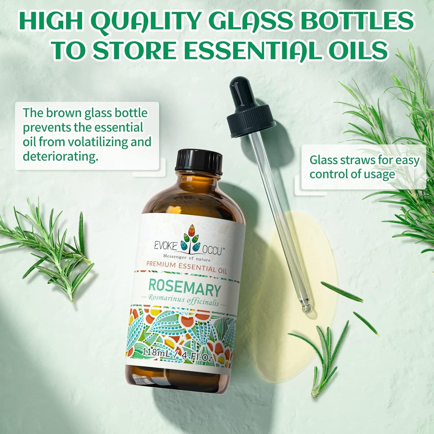 Rosemary Essential Oil Peppermint Essential Oil 4 Oz, Pure Rosemary Oil for Hair Skin Home Diffuser- 4 FL Oz