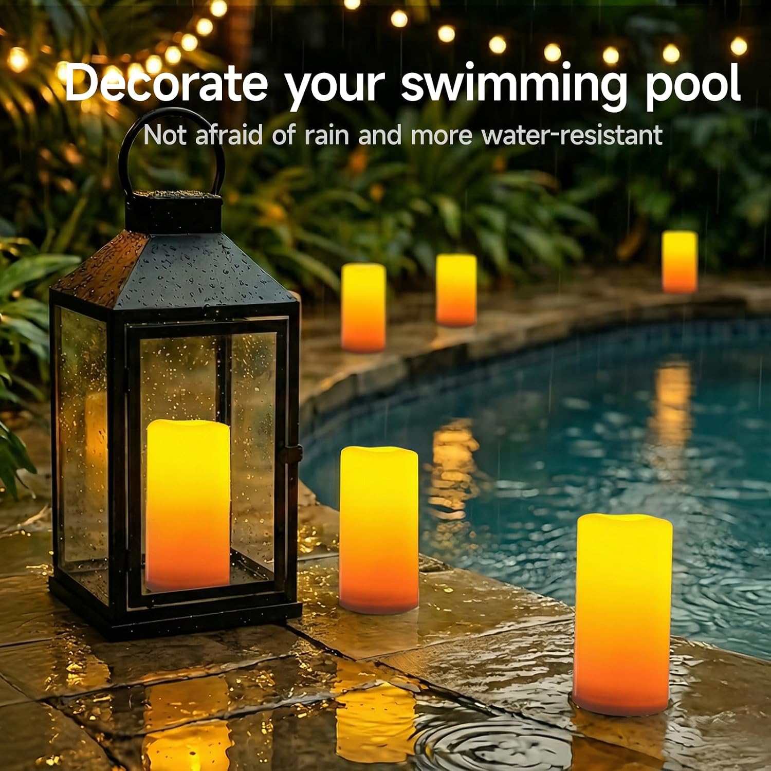 Homemory Large Solar Candles Outdoor Waterproof, 4"x6"8" 10", Dusk to Dawn, Solar Powered Flameless Candles for Outdoor, Lanterns, Set of 3