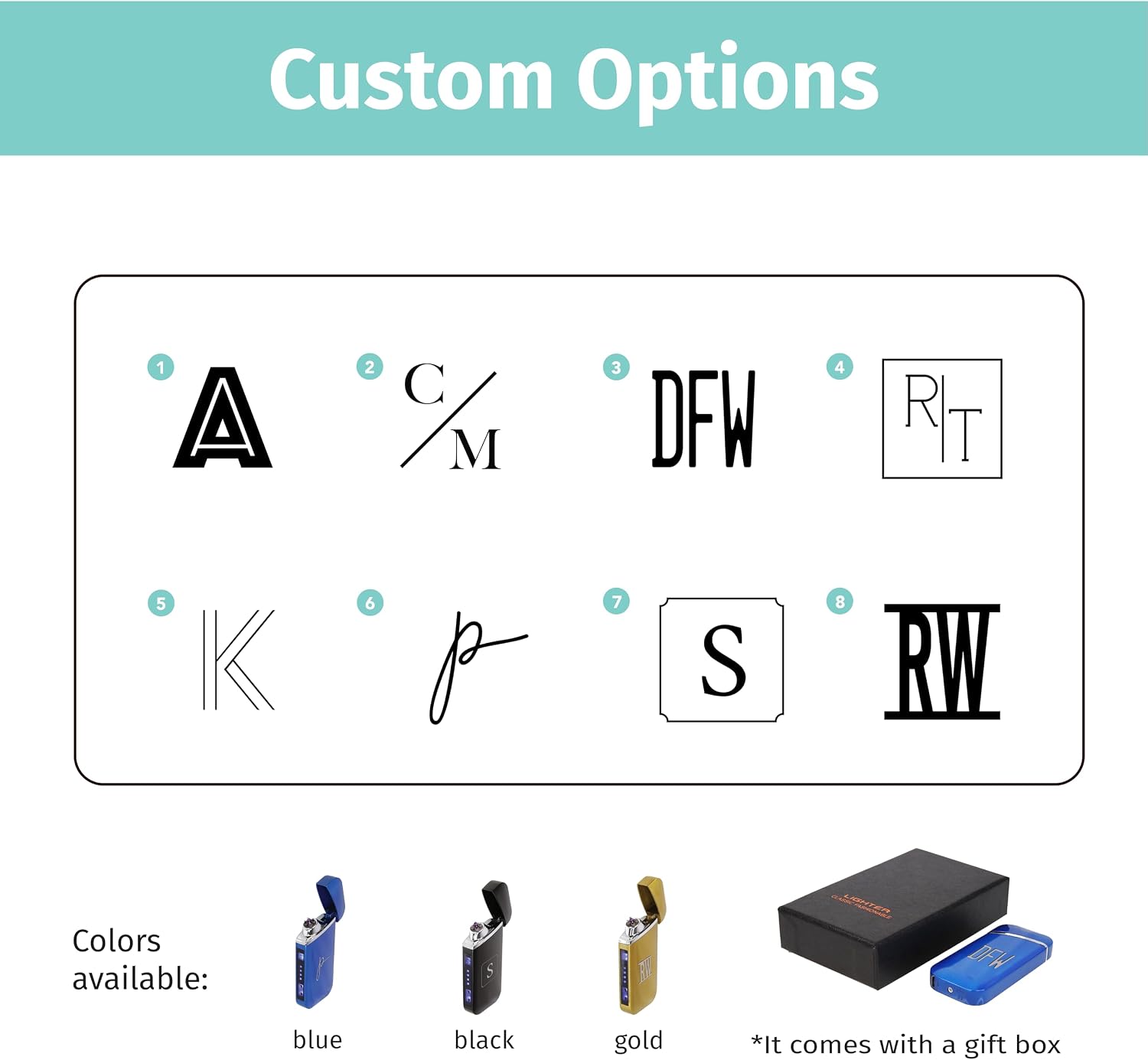 Custom Electric Lighter, USB Rechargeable Candle Lighter, Reusable Electric Lighter with Charger for Indoor and Outdoor, Camping Essential for Men and Women, Engravable Designs (Gold)