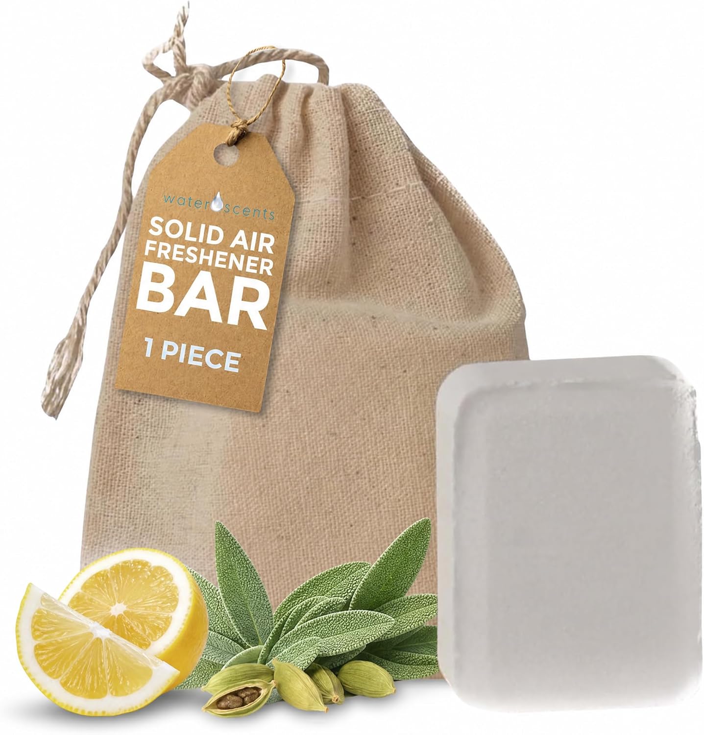Water Scents Solid Air Freshener Bar – Eucalyptus & Spearmint Scent – Long-Lasting, Natural Aromatic Freshness | Handmade & Vegan