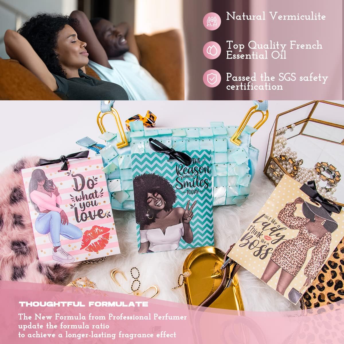 6 Pack Scented Sachets with Motivational Message Gift for Girlfriends Parties Women Birthday (Lavender, Rose, Jasmine)