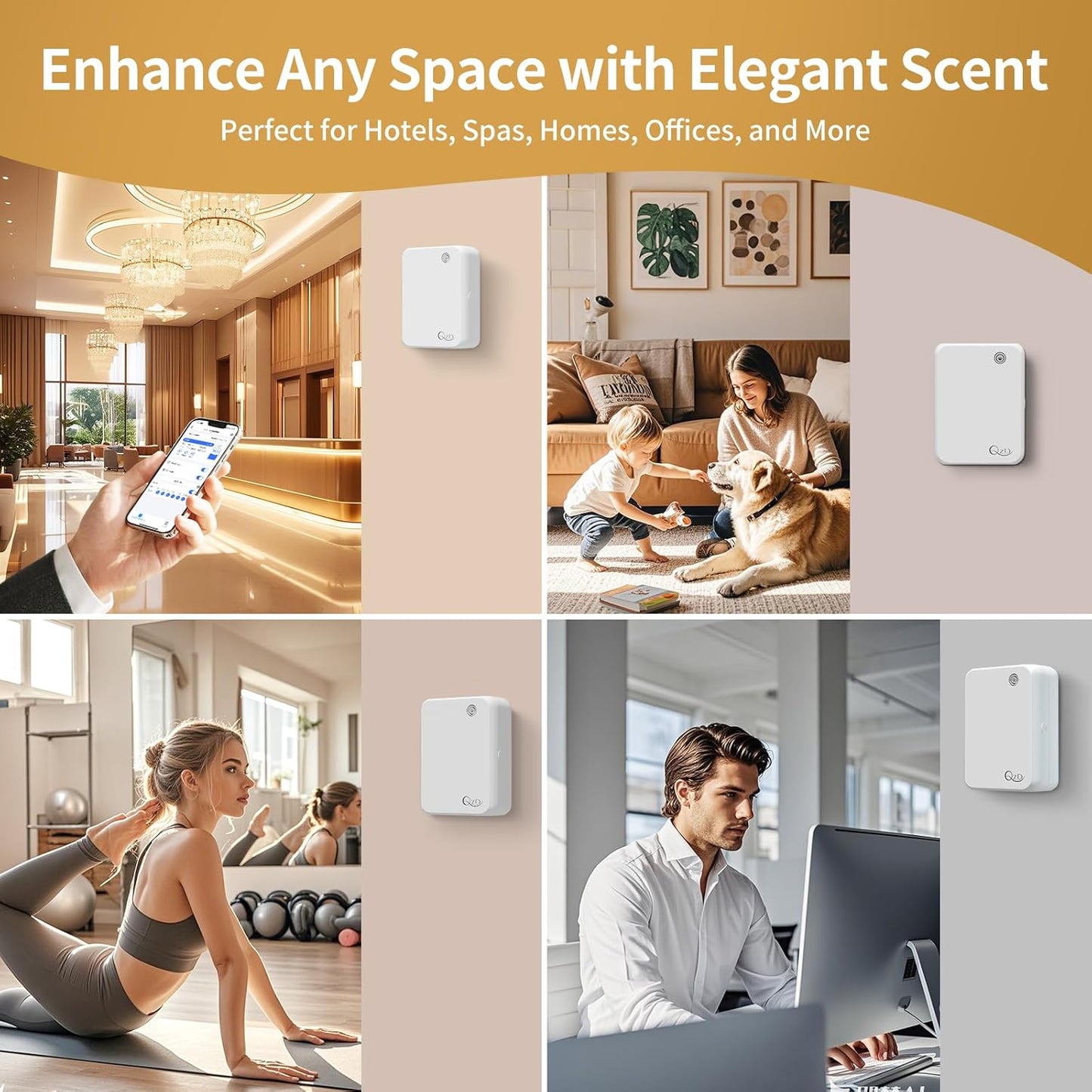 Waterless Scent Machine for Large Room, Bluetooth Cold Air Diffuser for Home & Commercial Use, Up to 2500 Sq.Ft, 500ML Capacity, Includes 160ML Essential Oil.