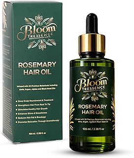 Premium Rosemary Hair Oil for Hair Growth – Anti Hair Fall & Scalp Treatment with 24 Botanical Oils (Amla, Argan, Castor & Jojoba) – For Thinning Hair, Regrowth & Thickness – 100ml