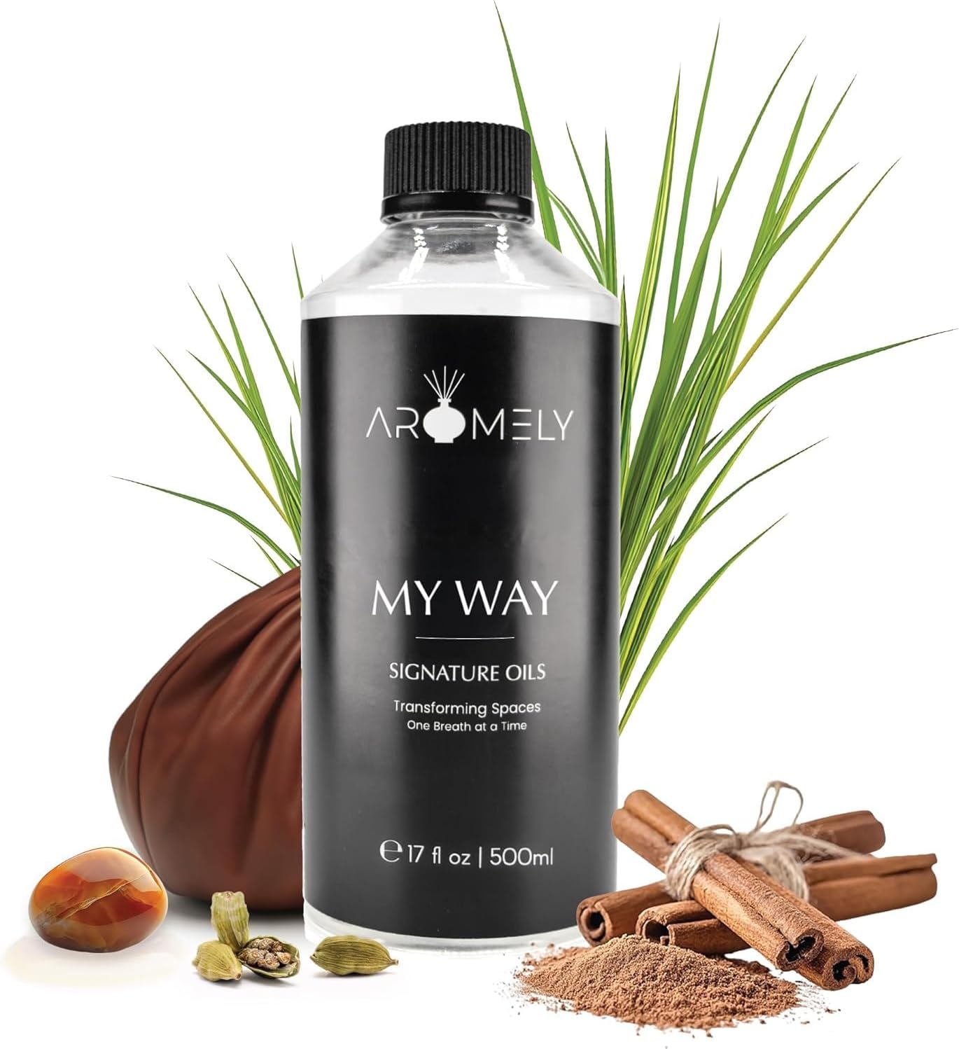 My Way Diffuser Oil Blend | Luxury Home Fragrance Oil for Diffusers | Inspired by 1 Hotel | Signature Scent with Notes of Leather, Cardamom, Lemon, Cedarwood, Iris & Amber | 500ml