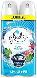 Glade Air Freshener Odor Fighting Room Spray, Aqua Waves, 8.3 oz, 2 Count