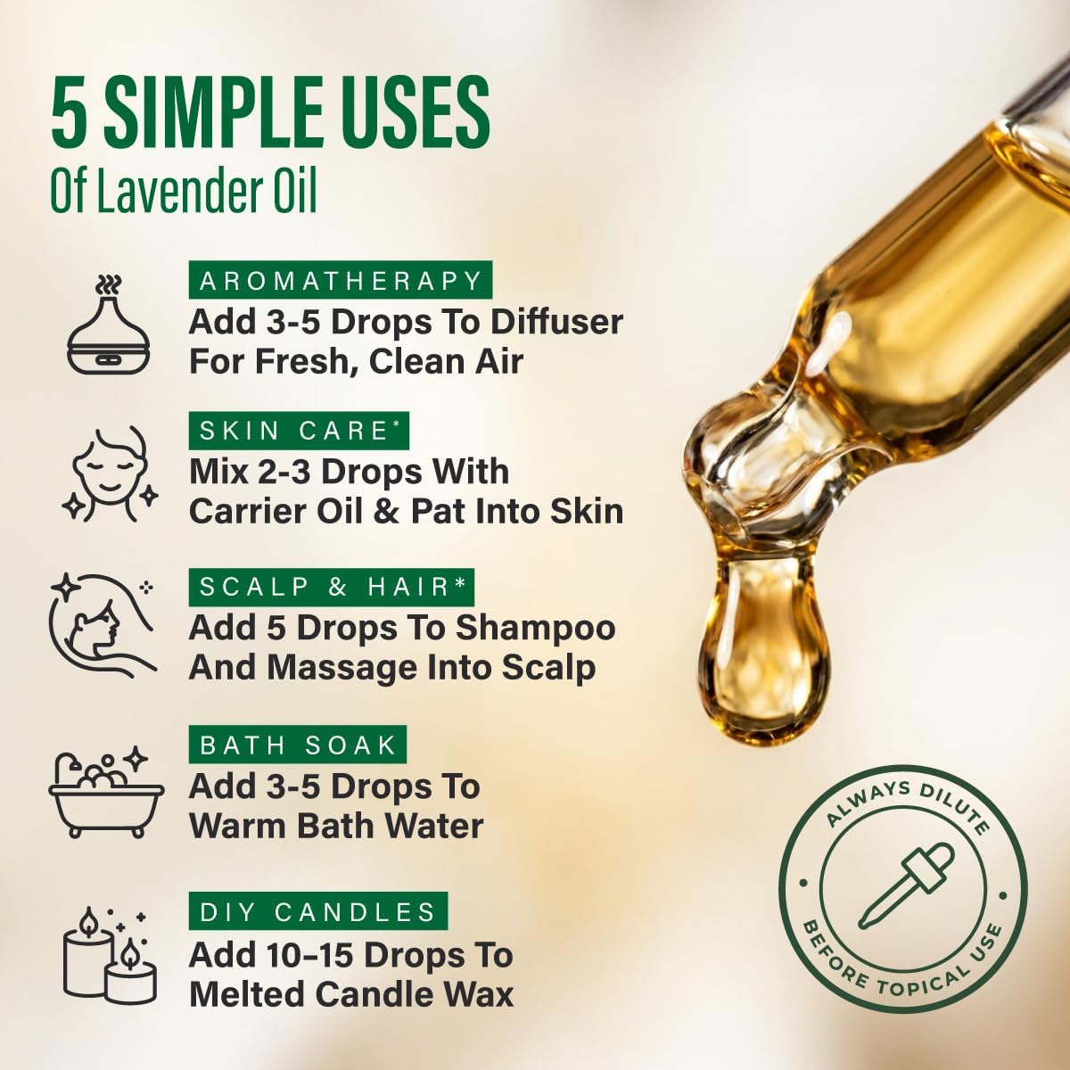 Lavender Essential Oil 4 Fl Oz – Bulgarian Lavender for Diffuser, Aromatherapy, Massage, Skin Care, Hair & DIY Soap & Candle Making | Calming Sleep & Relaxation Scent