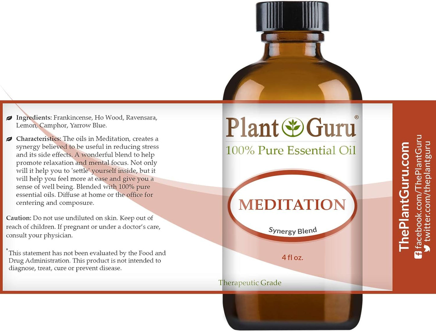 Meditation Essential Oil Blend 4 oz 100% Pure Undiluted Therapeutic Grade Great for Centering, Aromatherapy, Yoga and Concentration.