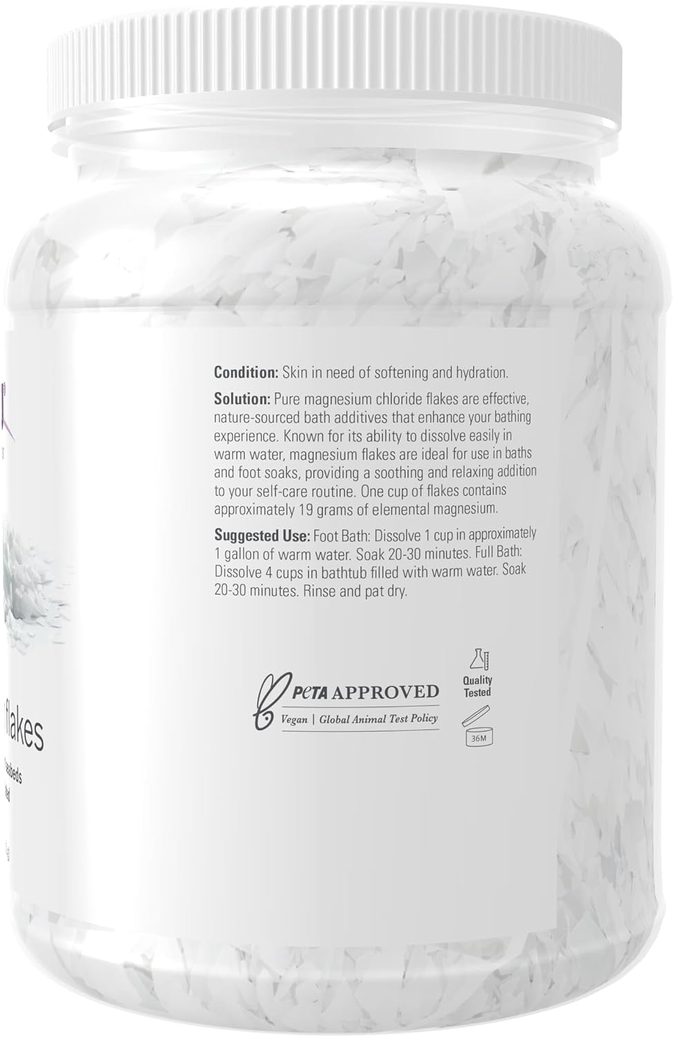 NOW Foods Solutions, Magnesium Flakes, 100% Pure, from the Ancient Seabed, Highly Concentrated, 54-Ounce