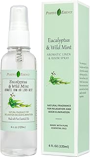 Eucalyptus & Wild Mint Room and Linen Spray, Natural Aromatic Mist Made with Pure Eucalyptus & Wild Mint Essential Oils, Refreshing Air Freshener Odor Eliminator Positive Essence