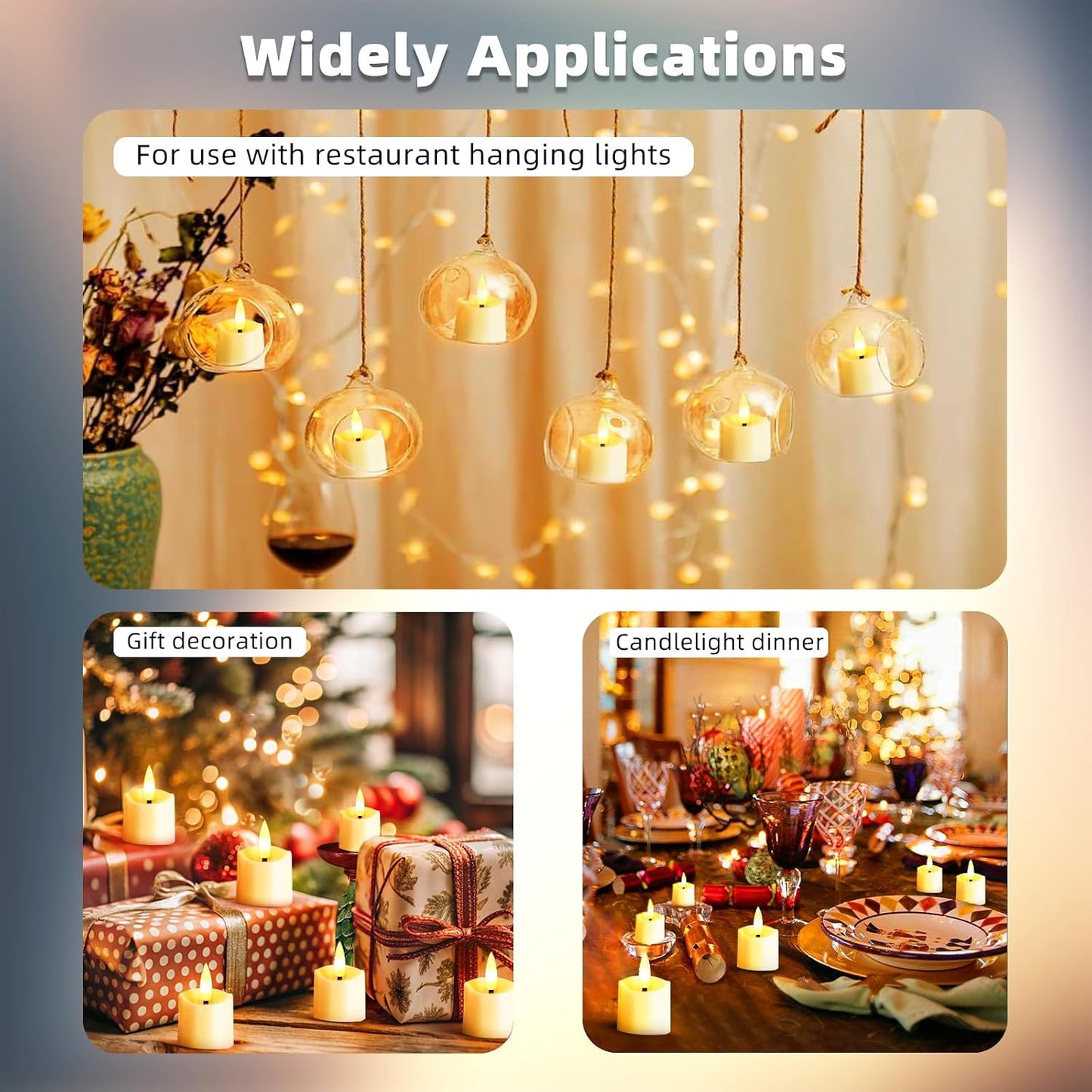 Rechargeable LED Flameless Candles, 9PCS Battery Operated Tealights with 2/4/6/8H Timer for Soccer Party, Christmas, Wedding, Home Decor (USB-C Charging Cable Included)