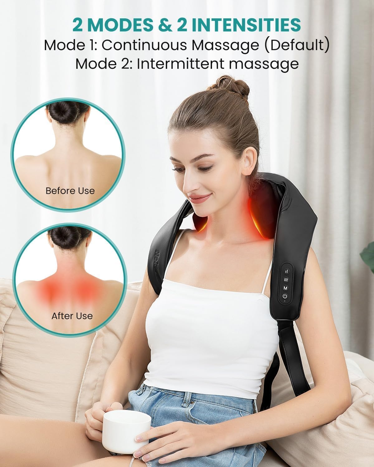 Nekteck Foot Soaking Tub Collapsible Bucket + Nekteck Cordless 6D Shiatsu Neck and Back Massager,