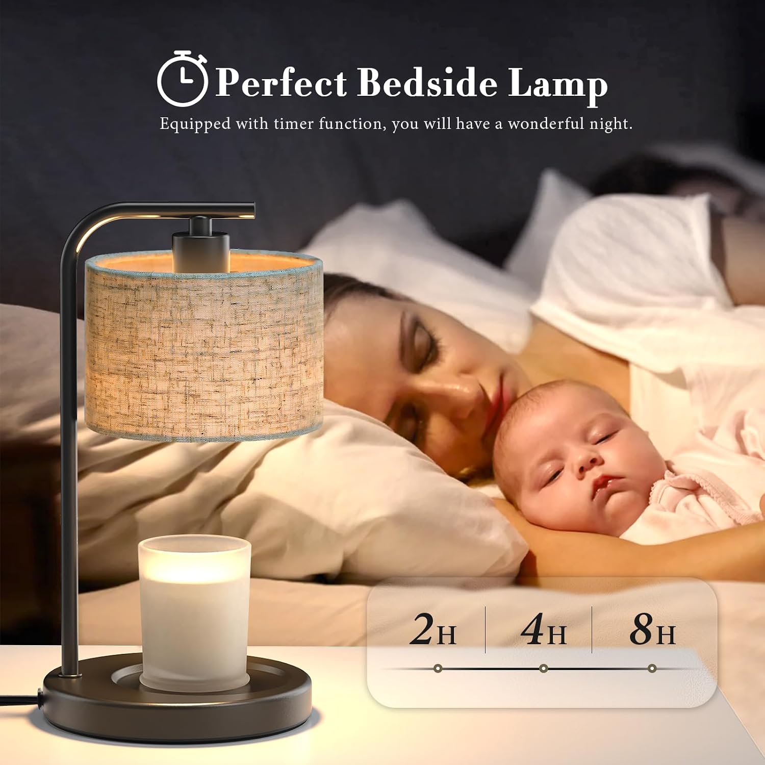 Black Candle Warmer Lamp with Timer Dimmer, Electric Candle Warmer Wax Heater, Birthday Gifts for Women Her Mom, House Warming Gifts New Home