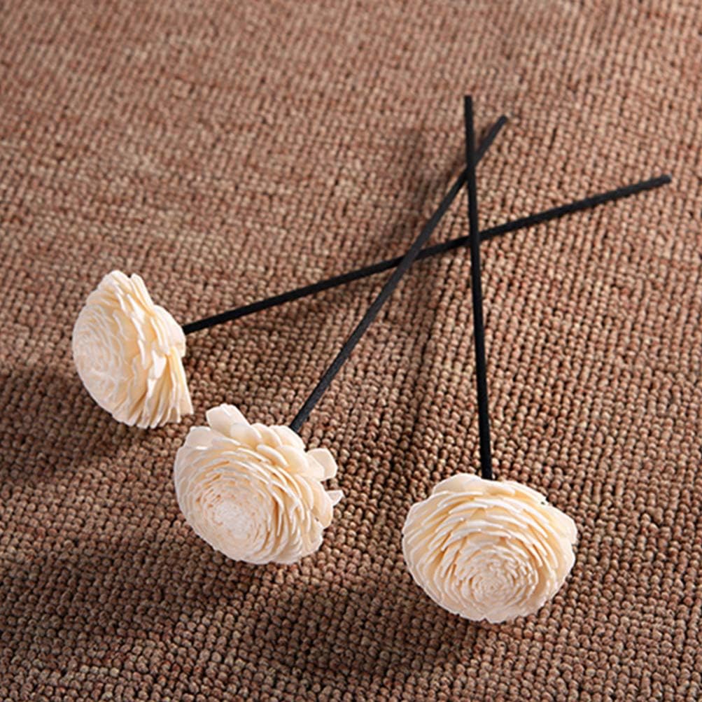 Amosfun Aromatherapy Rattan Reed Diffuser Sticks with Dried Flowers Set for Home Decor and Essential Oil Diffuser Accessories 3 Pieces 7.08X1.96X1.77 Inches