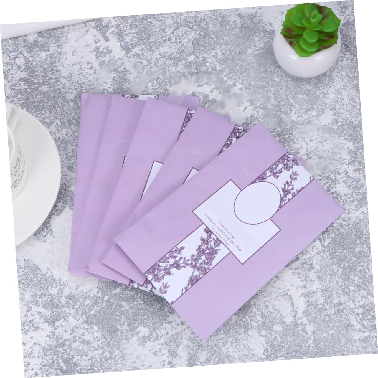 Holibanna 5Pcs Lavender Scented Sachets Hanging Air Freshener for Drawers Closets and Car Fresh Fragrance Packets for Wardrobes and Storage