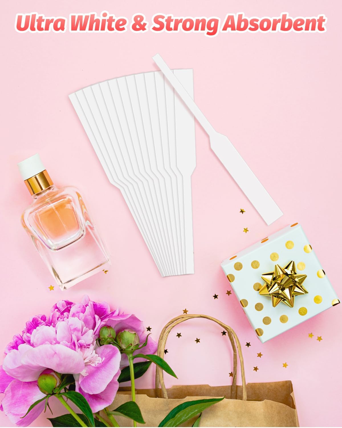 250/500/1000/2500 Pieces Perfume Tester Strips, Disposable Fragrance Test Strips, Pure White and Strong Absorbent, Fragrance Blotter Strips, Scent Strips, for Fragrances Essential Oils Spice