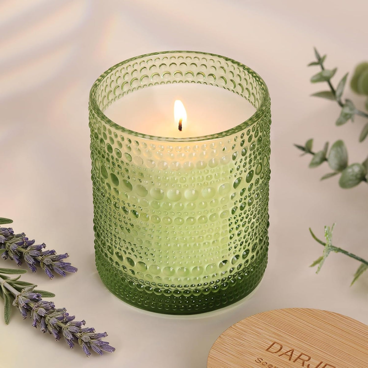 Eucalyptus & Sage Soy Scented Candles for Home- 10oz 68H Natural Soy Wax Aromatherapy Jar Candle with Strong Scent