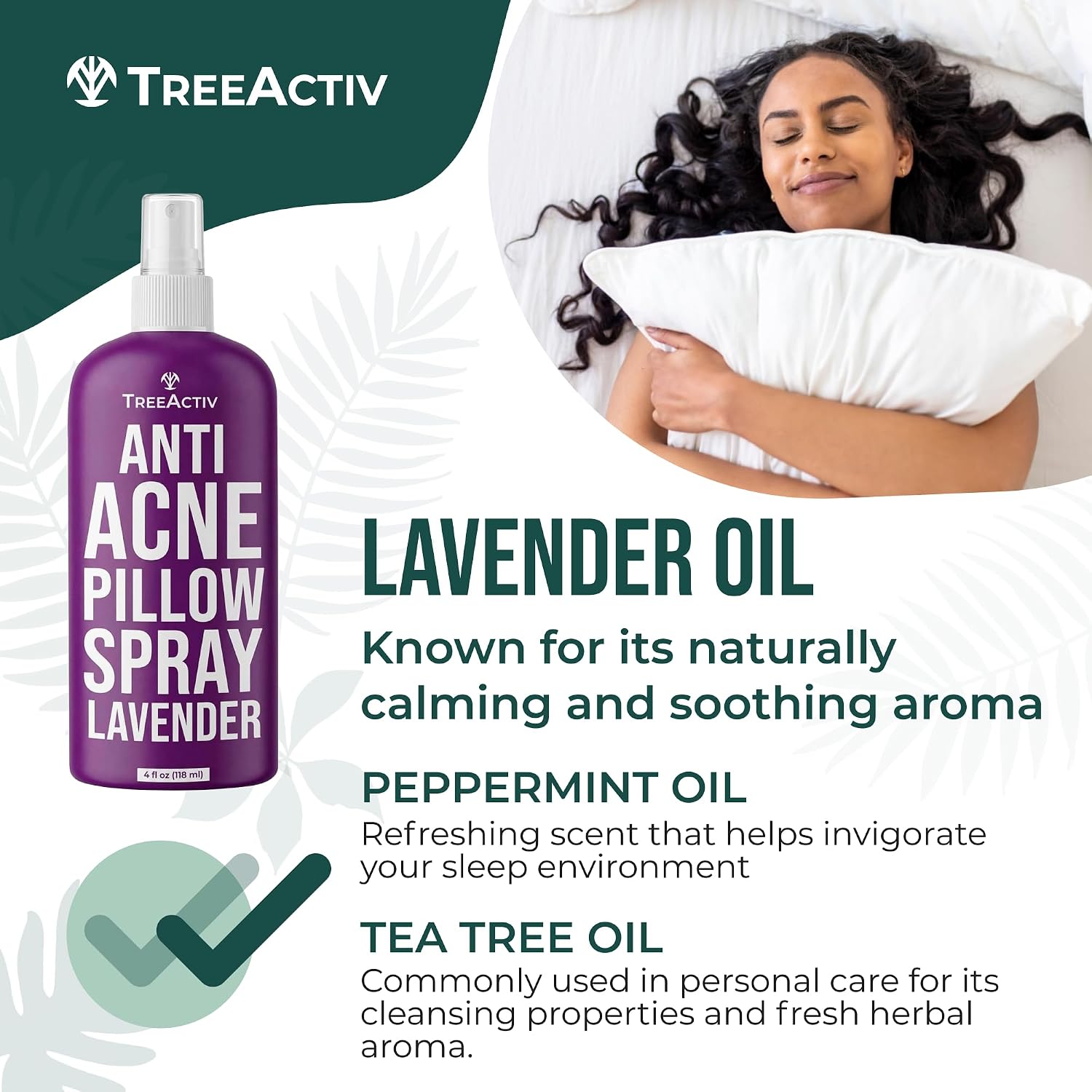 Anti-Acne Pillow Spray, 4 fl oz, Lavender Sleep Spray, Pure Lavender Essential Oil Air Freshener, Pillow Linen Spray for Bedding, Aromatherapy, 1000 Sprays