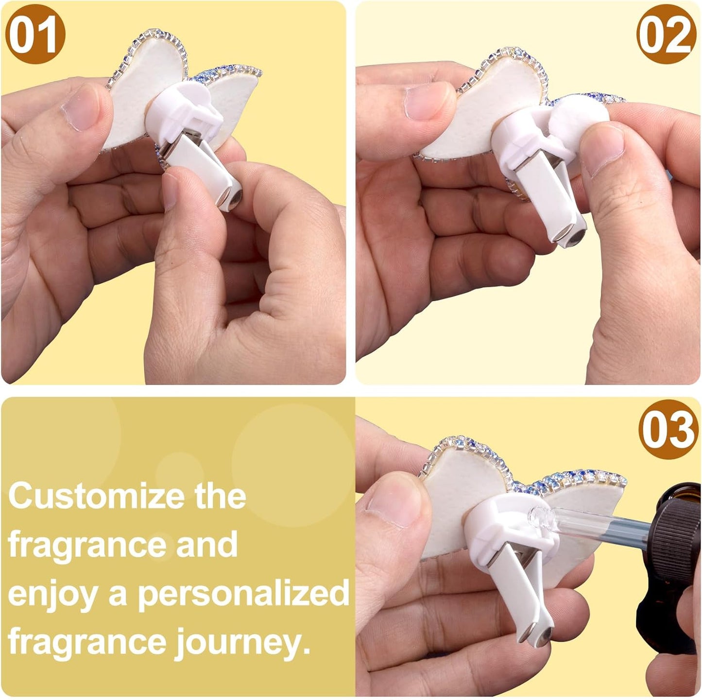 HINZIC 30Pcs Car Air Freshener Refill Felt Pads, 17.5MM/0.7inch Unscented Air Freshener Vent Clips Replacement White Oil Perfumes Refill Tablets for Car Diffusers