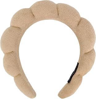 Women Spa Headband, Brown Terry Cloth - Headband for Washing Face, Makeup Removal, Skincare, Yoga, Sports, Hair Accessories, Unisex-Adults
