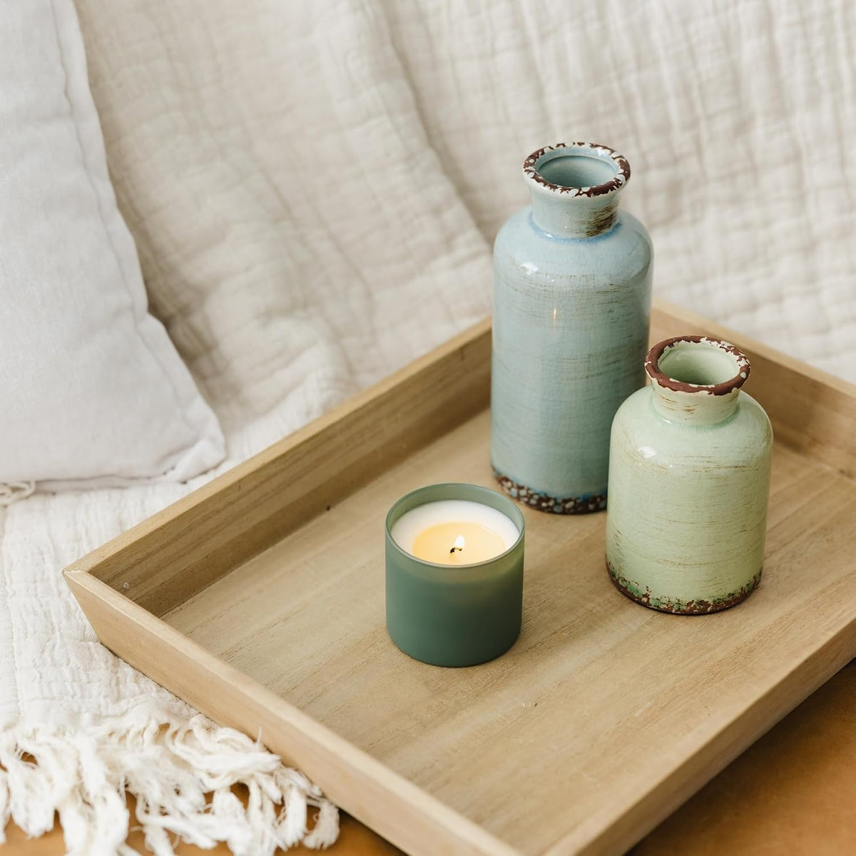 Calyan Wax Co. Dignity Series Evergreen &amp; Eucalyptus Bourbon Scented Candle