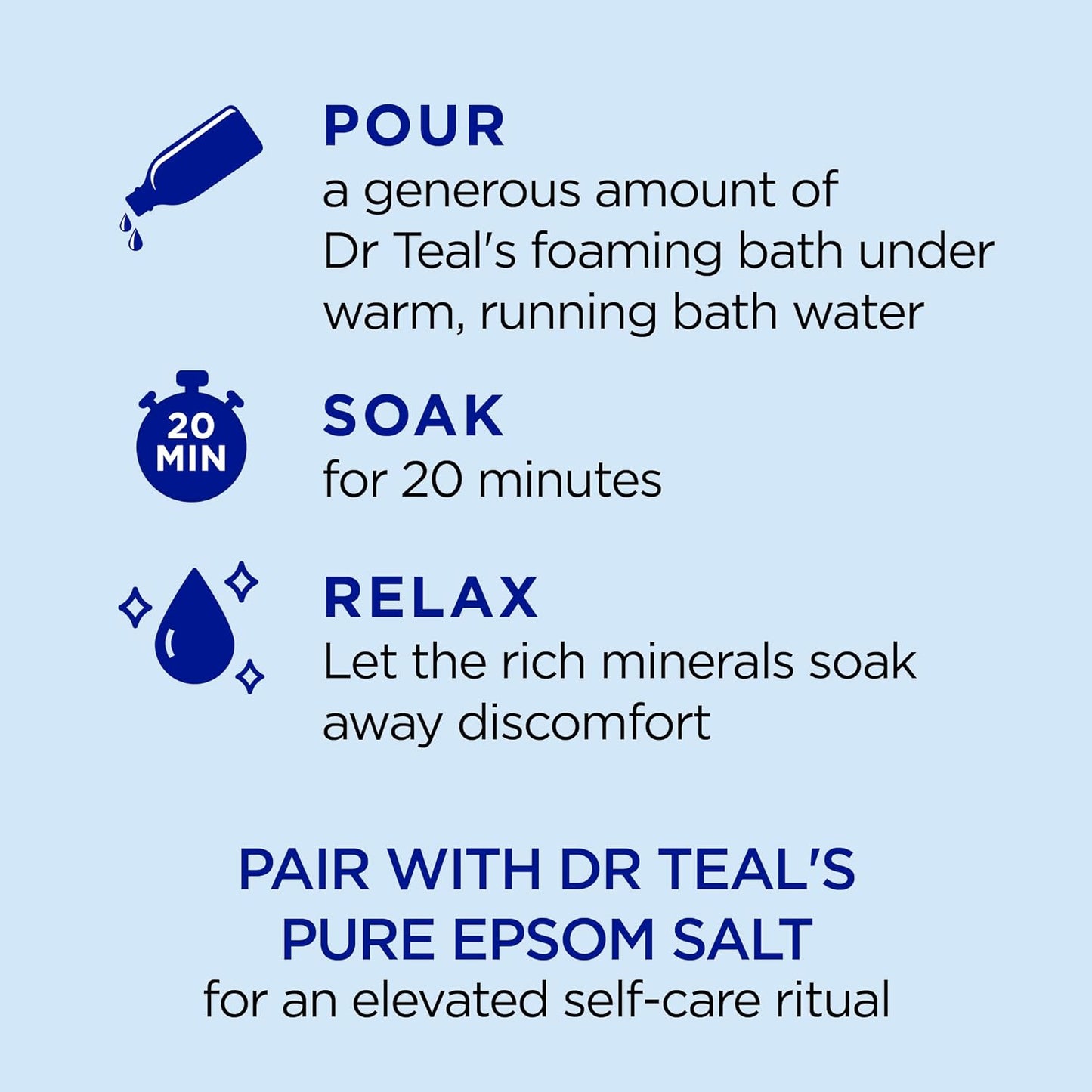 Dr Teal's Foaming Bath with Pure Epsom Salt, Vitamin C & Sleep Blend, 34 fl oz (Pack of 2)