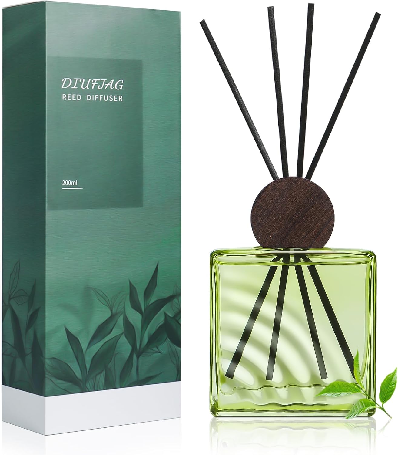 6.76 oz Black Tea Scent Diffusers with 8 Fiber Sticks,200ml Reed Diffuser for Bathroom Room Air Freshener, Last up for 40 Days