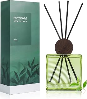 6.76 oz Black Tea Scent Diffusers with 8 Fiber Sticks,200ml Reed Diffuser for Bathroom Room Air Freshener, Last up for 40 Days