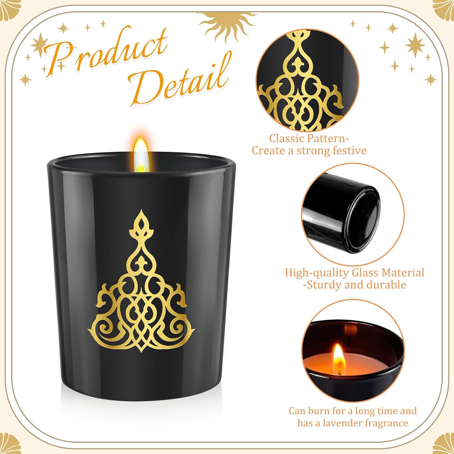 Cinrobiye 12 Pcs Ramadan Mubarak Scented Candles, Lavender Soy Wax Eid Al Fitr Candle Set for Islamic Table Centerpiece, Party Favor, Wedding, Mother’s Day, Home Decor, Ramadan & Eid Gifts