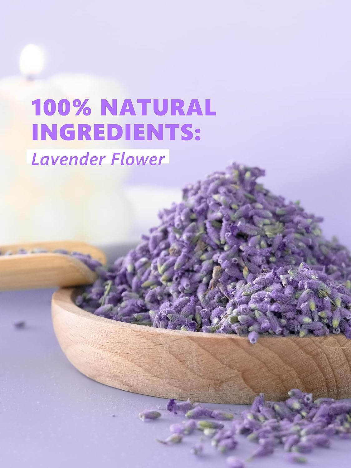 TeeLux Lavender Flowers Tea, Dried Lavender Buds for Drinks, Baking, DIY Beauty, Crafts, Sachets, Delightful Aroma, Caffeine-free, 114g/4oz