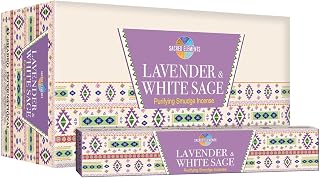 Sacred Element's Lavender & White Sage Masala Incense Sticks – Calming Aromatherapy Blend for Meditation, Relaxation & Cleansing – Perfect Fall or Housewarming Gift – 15g Pack (Total 100+ Sticks)