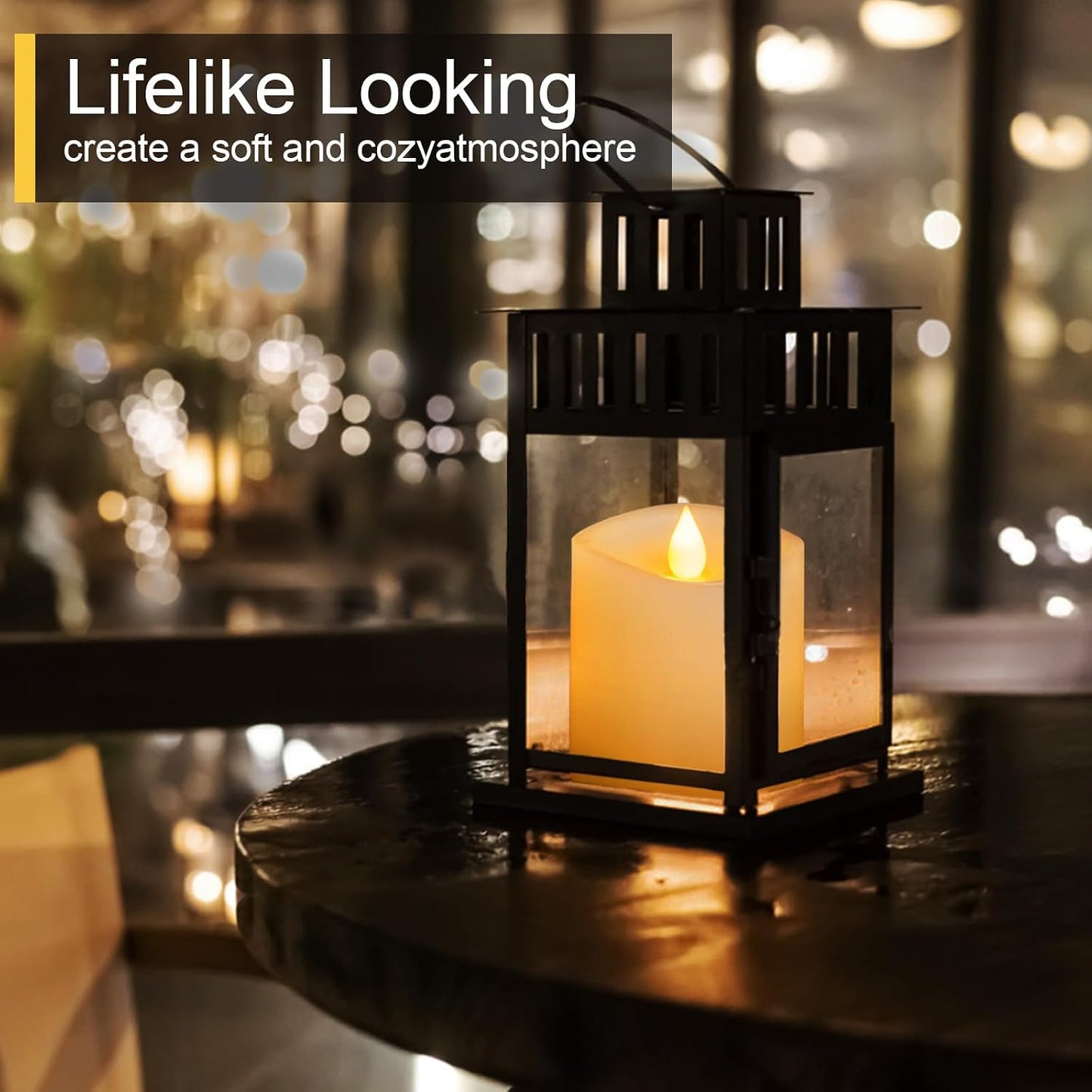 3x3 Flameless Candles with Remote Set of 1, 3 inch Battery Candles Flickering with Timer, LED Pillar Candle for Indoor/Outdoor, White