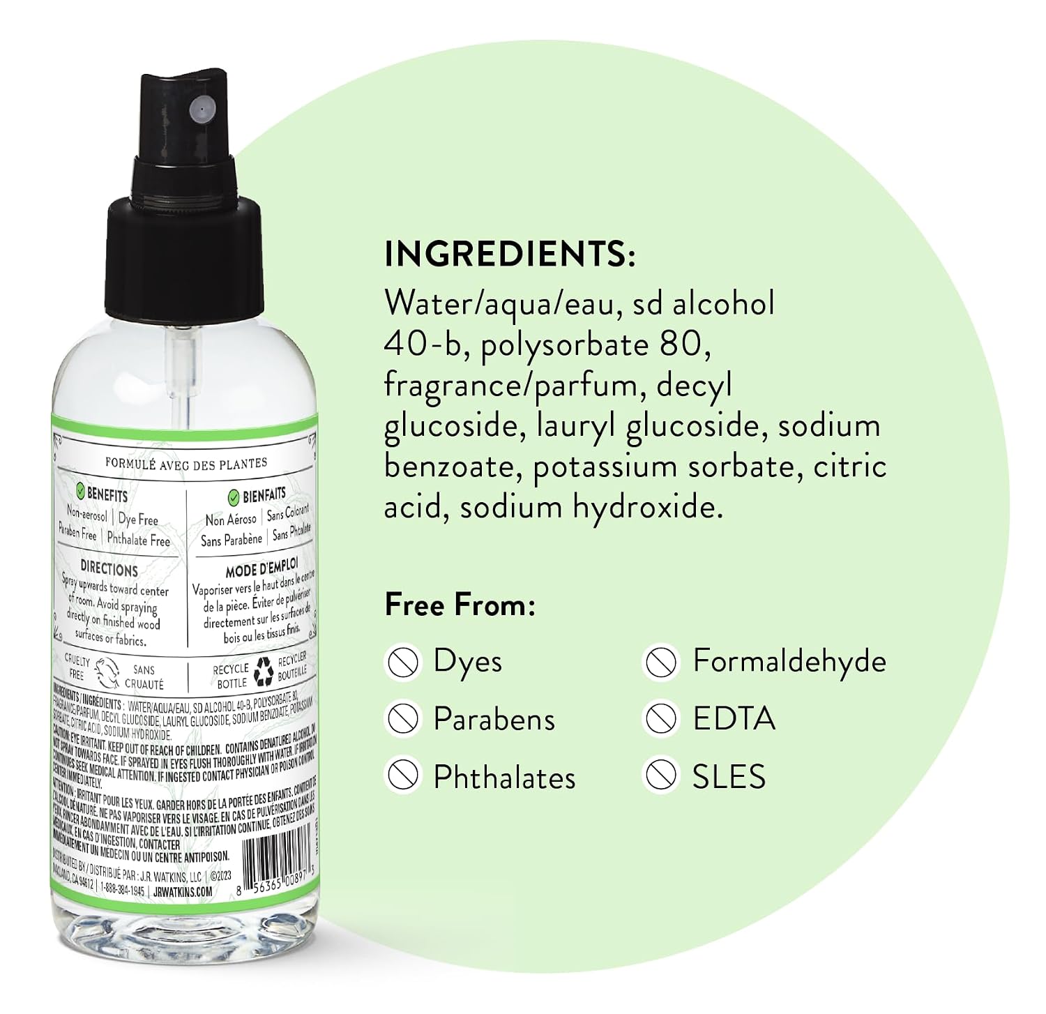 J.R. Watkins Room Freshener - Aloe & Green Tea - 4 Fl Oz