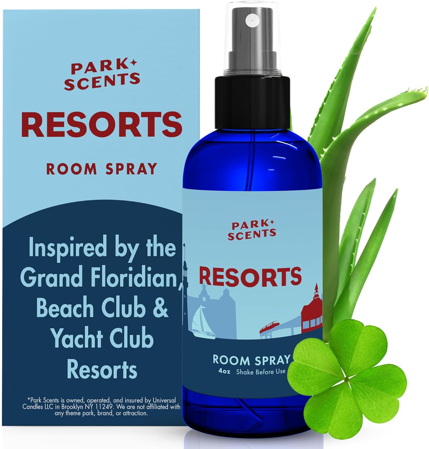 Park Scents Resorts – Floridian Theme Park Inspired Luxury Hotel Fragrance Room Spray – Clover, Aloe, Citrus & Daisy Air Freshener Spray – Birthday Gifts for Women, Sister, Hostess, Best Friend (4oz)