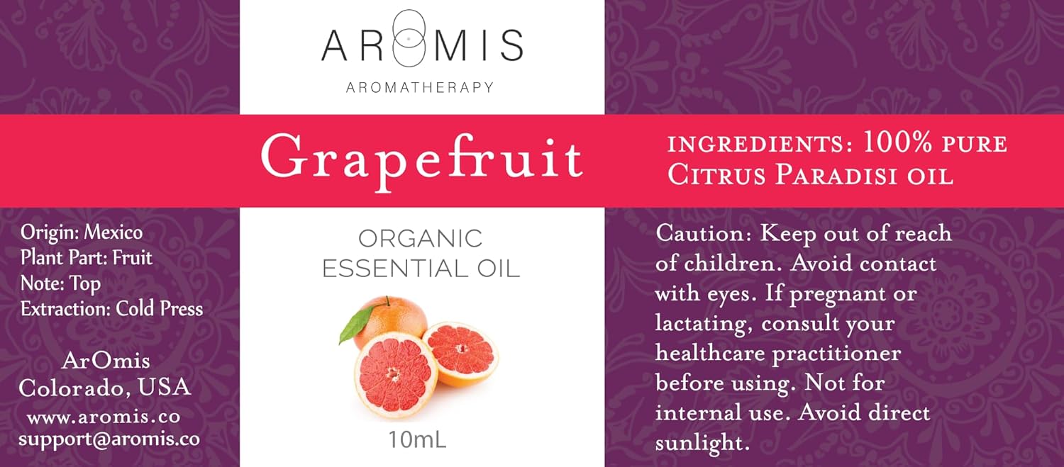 ArOmis Grapefruit Essential Oil - 100% Pure Therapeutic Grade - Undiluted, Premium Oil - 150 Micron Filtered, Perfect for Aromatherapy Diffusers (10ml / .34 fl oz)