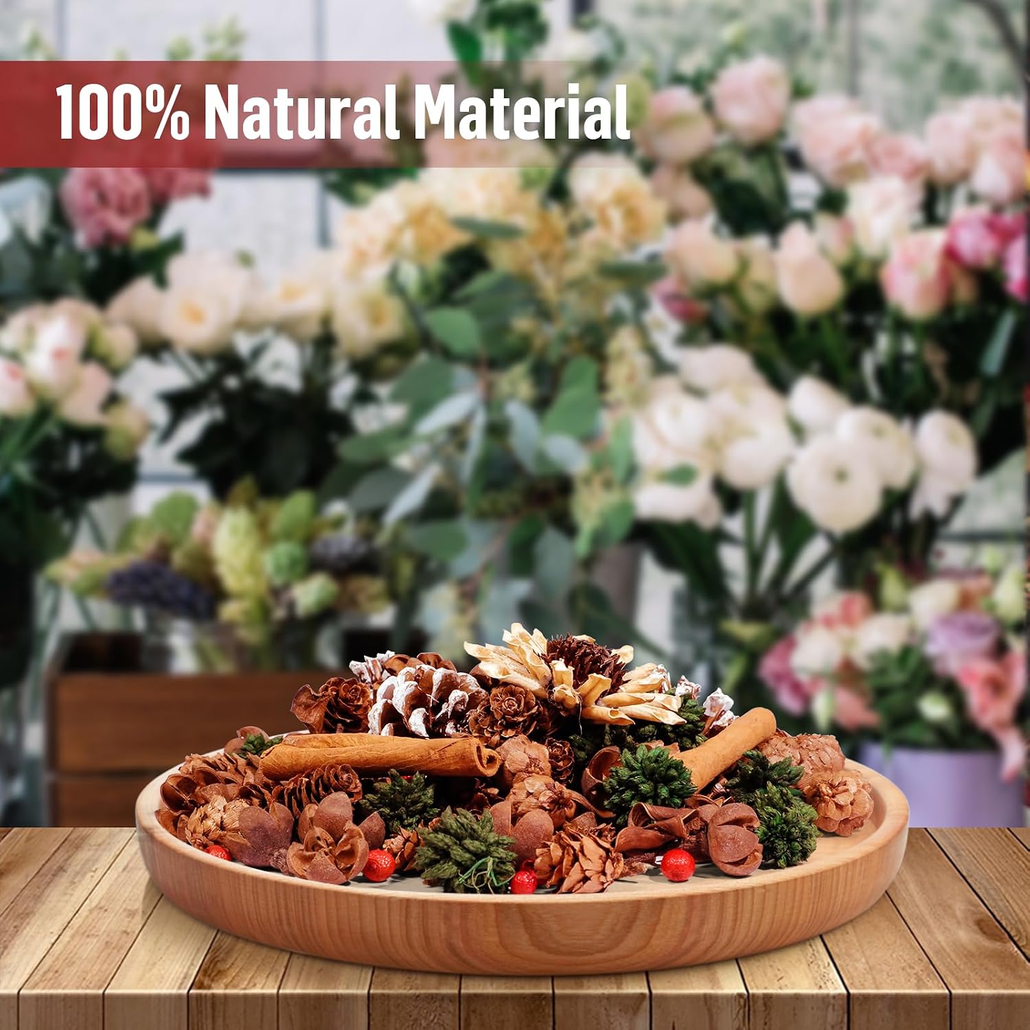 STRN Potpourri Bowl Filler, Winter Wreath Scented Dried Flower Bags, Home Decoration, Mixed Scents Dried Flower Bowl Vase Filler for Winter Home, SPA, Store, Living Room